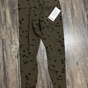 Lululemon Athletica Olive Black Floral Leggings